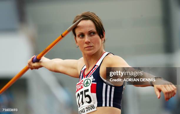 Britain's Kelly Sotherton competes during the Women's Javelin Group A in Heptathlon at the 19th European Athletics Championships in Gothenburg,...