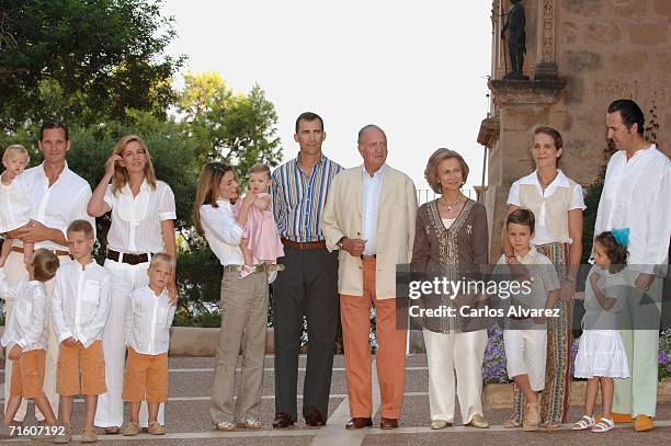 Spanish Royals Inaki Urdangarin, Princess Cristina, Princess Letizia, Crown Prince Felipe, King Juan Carlos, Queen Sofia, Princess Elena and Jaime de...