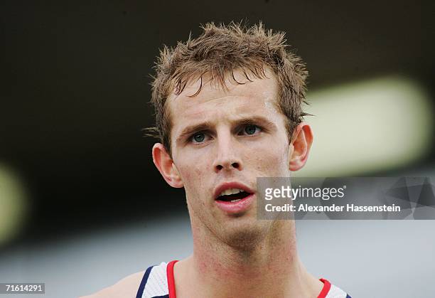 Rhys Williams of Great Britain looks on following his Men's 400 Metres Hurdles Semi-final race on day three of the 19th European Athletics...
