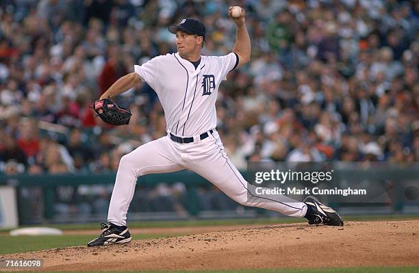 Mike Maroth of the Detroit Tigers pitching during the game against the Cincinnati Reds at Comerica Park in Detroit, Michigan on May 20, 2006. The...