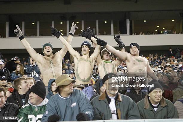 Philadelphia Eagles fans during the game against the Washington Redskins on January 1, 2006 at Lincoln Financial Field in Philadelphia, Pennsylvania....