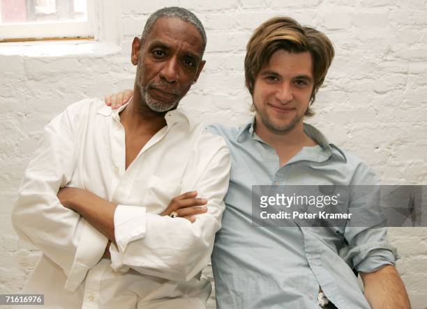 Actors Thomas Jefferson Byrd and Shane McRae pose for pictures at the rehearsals for the upcoming play "Red Herring" which is produced by American...
