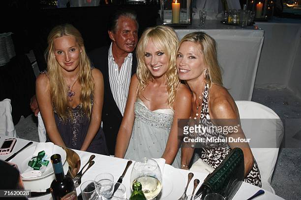 Kelly Emberg with daughters Kimberly and Ruby attend the Fawaz Gruosi Birthday Party at the Billionhaire on August 8, 2006 in Porto Cervo, Sardinia.