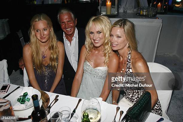 Kelly Emberg with daughters Kimberly and Ruby and Goerges Hamilton attend the Fawaz Gruosi Birthday Party at the Billionhaire on August 8, 2006 in...