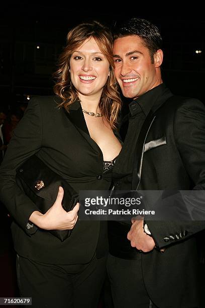 Model Kate Fischer and Adam Williams attend the Cirque Du Soleil's 'Varekai' premiere in Sydney at the Showring in the Entertainment Quarter August...