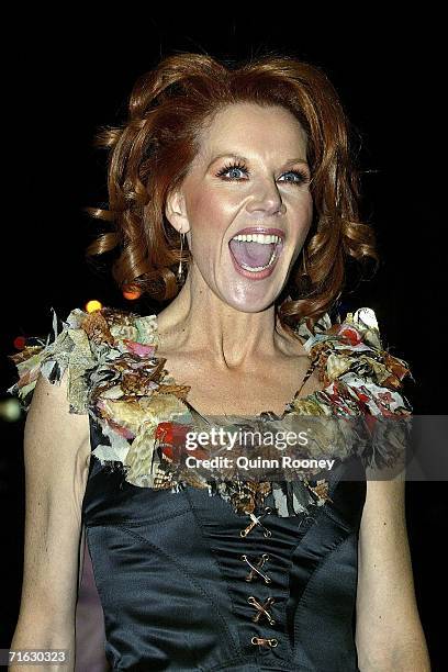 Rhonda Burchmore arrives at the opening night in Melbourne of "The Boy From Oz" at Rod Laver Arena on August 11, 2006 in Melbourne, Australia.