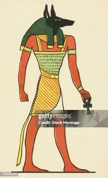 Styllized illustration of Anubis, the Egyptian god of the dead.