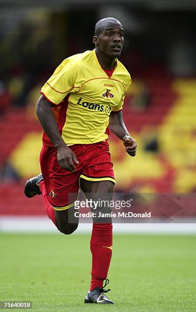 Damien Francis of Watford in action during the pre-season match between Watford and Chievo at Vicarage Road on August 13, 2006 in Watford, England.