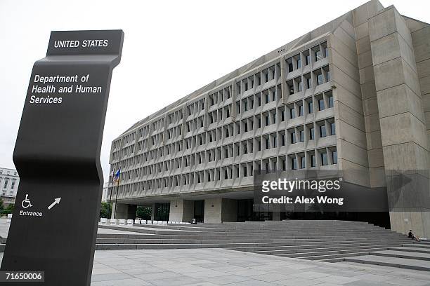The exterior of the U.S. Department of Health and Human Services is seen August 15, 2006 in Washington, DC.