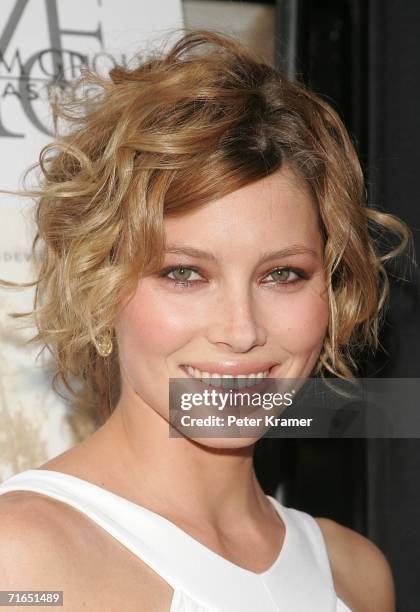 Actress Jessica Biel attends Yari Film Group's premiere of "The Illusionist" at Chelsea West Cinemas August 15, 2006 in New York City.