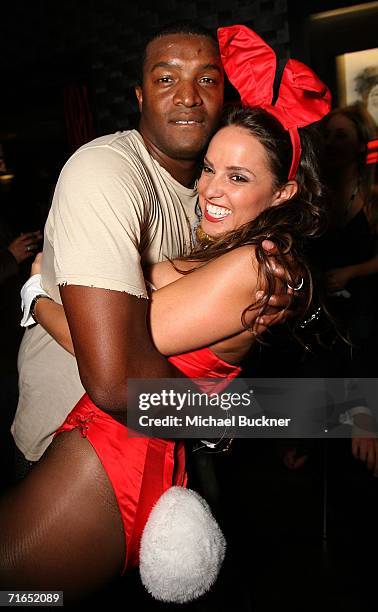 Actor Roger Cross and playmate Lindsey Vuolo attend Playboy and Stoli's celebration of the September cover appearance and pictorial for "The Girls...