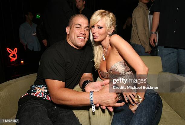 Fighter Tito Ortiz and adult film actress Jenna Jameson attend Playboy and Stoli's celebration of the September cover appearance and pictorial for...