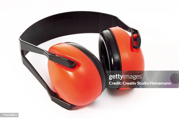 ear protectors, close-up - ear defenders stock pictures, royalty-free photos & images