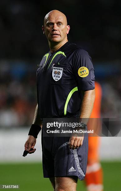 Referee Tom Henning Overbo of Norway looks on during an International friendly match between the Republic of Ireland and the Netherlands at Lansdowne...