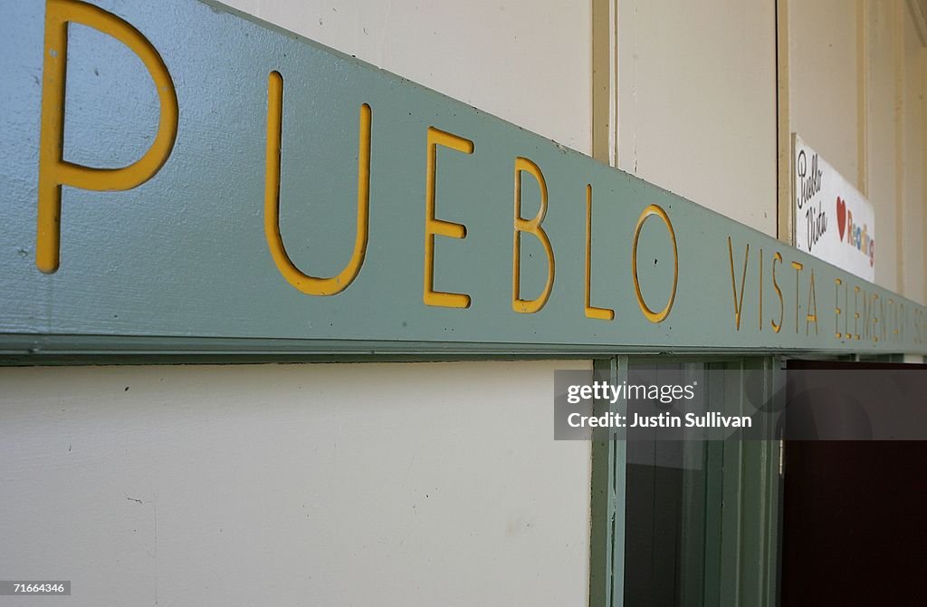 Pueblo Vista Elementary School's sign is shown August 17, 2006 in