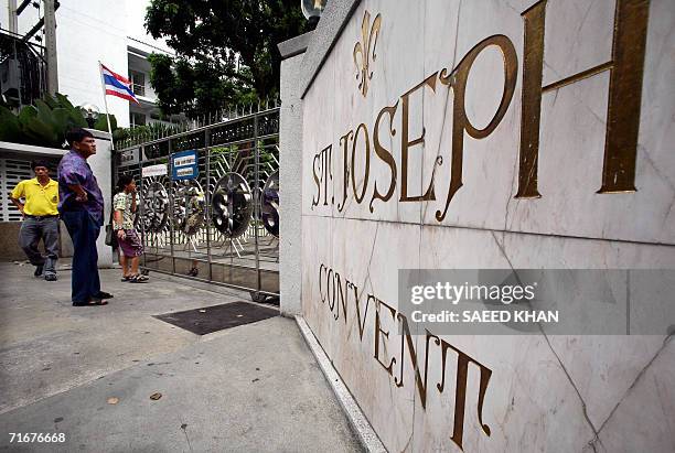 Visitors stand in front of the gate of St Joseph convent in Bangkok, 19 August 2006, where US teacher John Mark Karr worked on a one week trial but...