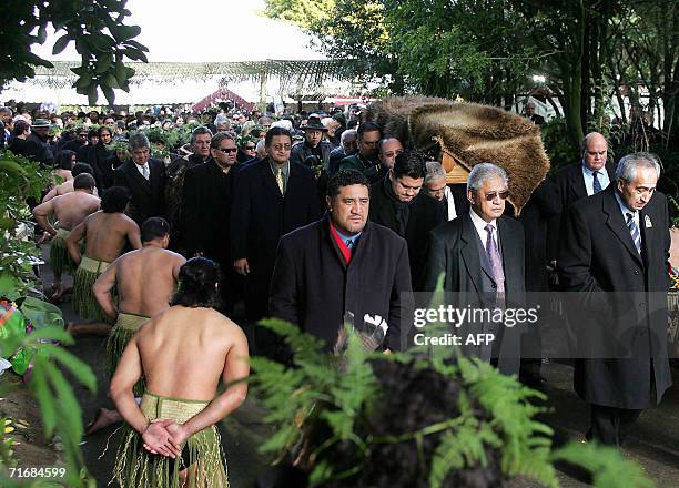 Maori Queen Te Arikinui Dame Te Atairangikaahu's funeral at Turangawaewae in Ngaruawahia, south of Auckland, 21 August 2006. New Zealand's indigenous...