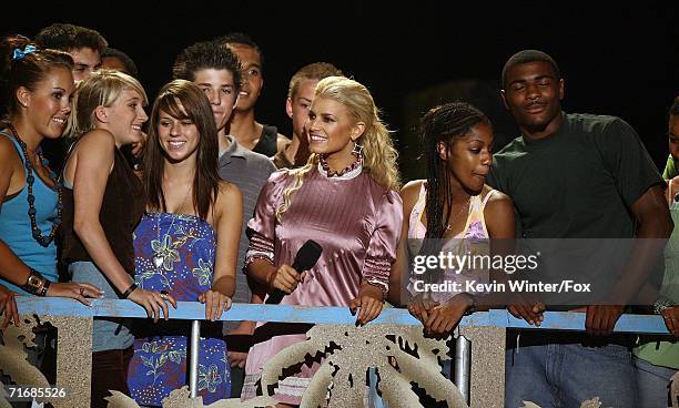 Actress/Singer Jessica Simpson onstage at the 8th Annual Teen Choice Awards at the Gibson Amphitheatre on August 20, 2006 in Universal City,...