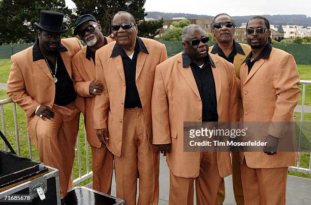 The Blind Boys of Alabama Trey Pierce, Kenny McKinnie, Clarence Fountain, Billy Bowers, Jimmy Carter, and Joey Williams backstage at "FOGG Fest 2006"...