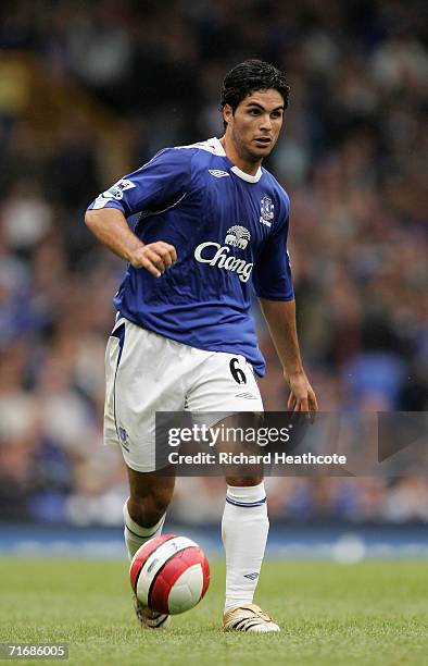 Mikel Arteta of Everton in action during the Barclays Premiership match between Everton and Watford at Goodison Park on August 19, 2006 in Liverpool,...