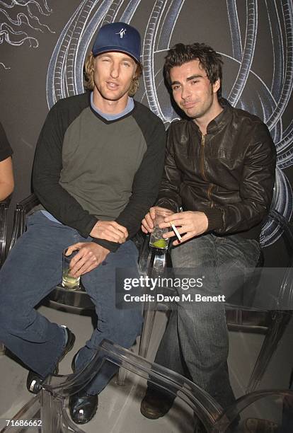 Actor Owen Wilson and Kelly Jones of Stereophonics attend the Rolling Stones after show party at Ronnie Wood's home on August 20 in Kingston England.