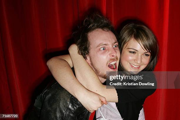 Actors Emily Barclay and Tom Budge pose together at the after show party following the 48th annual AFI Festival of Film gala opening screening of...