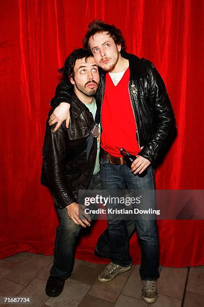 Actors Angus Sampson and Tom Budge pose at the after show party following the 48th annual AFI Festival of Film gala opening screening of Suburban...