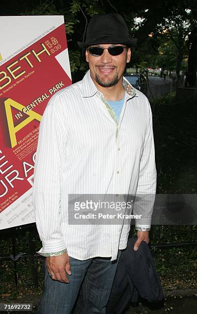 Actor Jimmy Smits attends the Public Theater premiere of "Mother Courage And Her Children" at The Delacorte Theatre in Central Park on August 21,...
