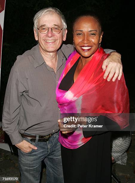 Actress Jenifer Lewis and Austin Pendleton attend the after party for The Public Theater premiere of "Mother Courage And Her Children" at The...