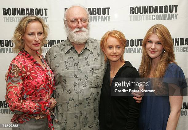 Actors Philip Bosco, Laila Robins, Swoosie Kurtz andLily Rabe pose for pictures while taking a break from rehearsing for The Roundabout Theatre...