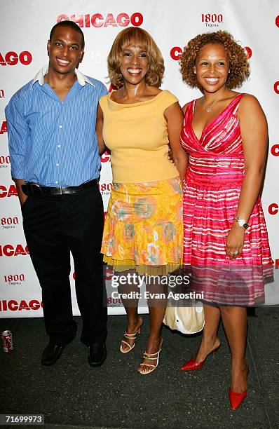 Gayle King and her children Will and Kirby attend the Broadway opening night of "Chicago" at the Ambassador Theatre August 22, 2006 in new York City.