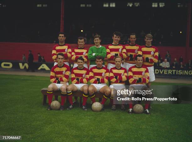 Scottish Division One team Partick Thistle FC 1963-64 squad members pictured together at Firhill Stadium in Glasgow, Scotland in 1964.