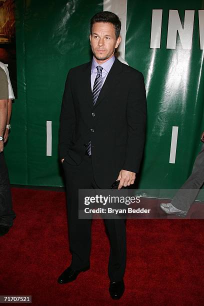 Actor Mark Wahlberg arrives at the premiere of Walt Disney Pictures "Invincible" on August 23, 2006 in New York City.