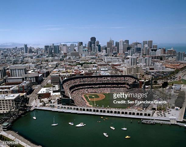 General aerial views of AT&T Park in San Francisco, California on July 14, 2006.