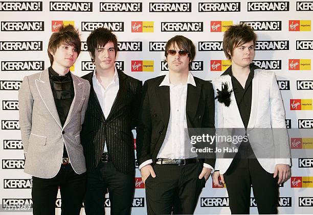 Ryan Ross, Brendon Urie, Jon Walker, Spencer Smith of Panic at the Disco arrive at the Kerrang! Awards 2005, the annual music magazine's prestigious...