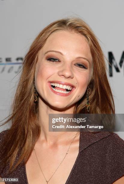 Actress Ana Layevska arrives at Ice Palace Studios for the Mana private concert on August 24, 2006 in Miami, Florida.