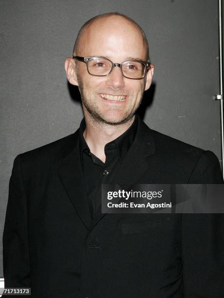 Moby attends the Moveon.Org civic action benefit concert on the anniversary of Hurricane Katrina at Crobar on August 24, 2006 in New York City.