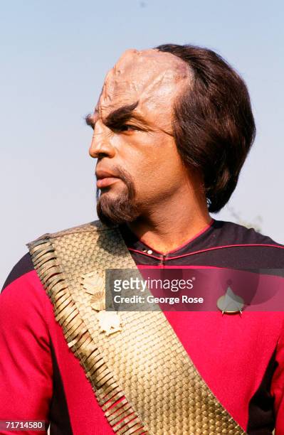 Actor Michael Dorn, who plays Lt. Worf in the TV show "Star Trek-The Next Generation, is seen in full makeup during a 1987 Los Angeles, California,...