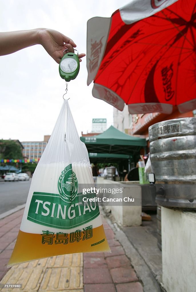 Tsingtao Beer Sold In Plastic Bags