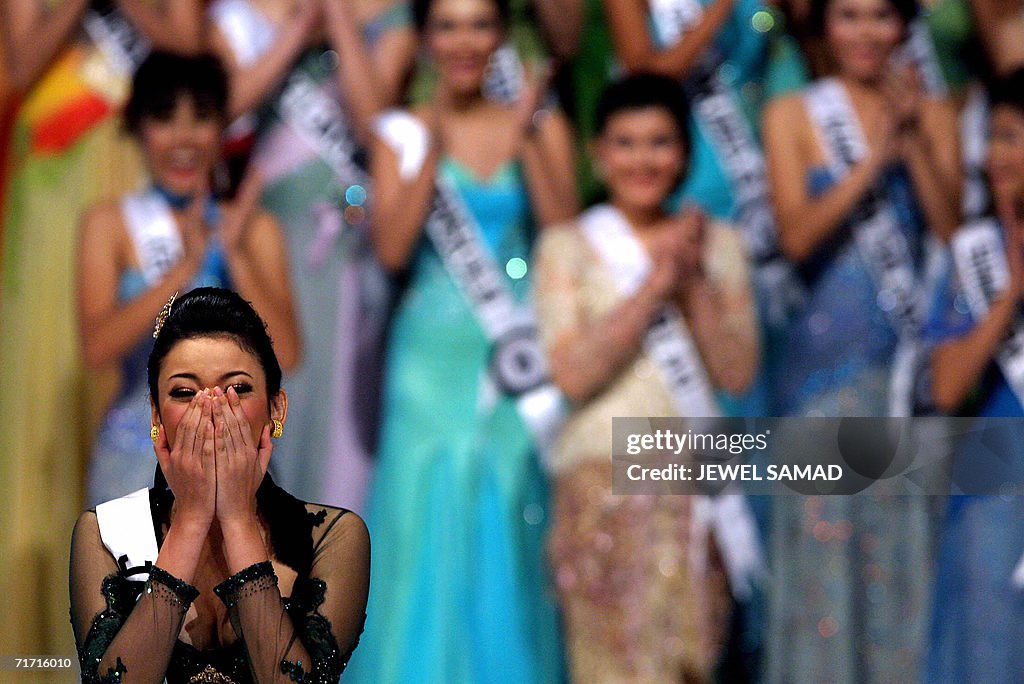 Agni Pratistha (L) reacts after being el