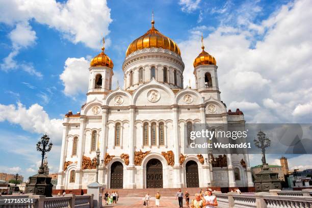 russia, moscow, cathedral of christ the saviour - catedral metropolitana imagens e fotografias de stock