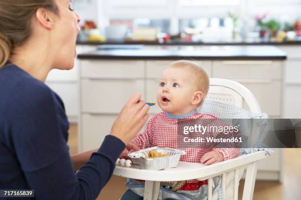 mother feeding baby girl - ready to eat stock pictures, royalty-free photos & images