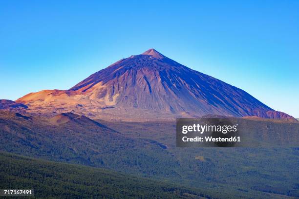 spain, tenerife, teide national park, pico del teide as seen from mirador de chipeque - el teide national park stock-fotos und bilder