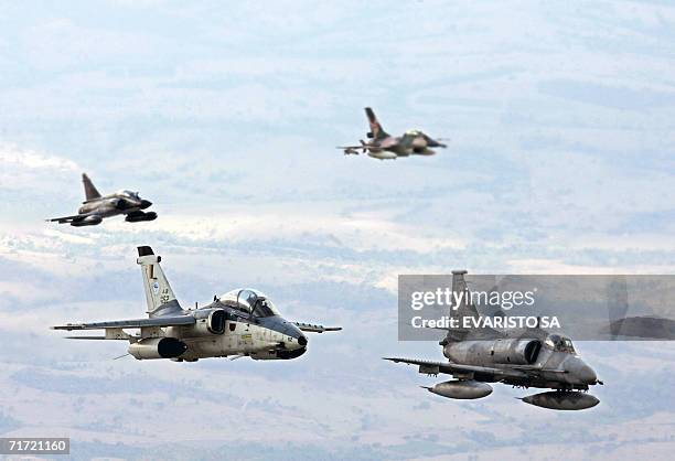 An AMX-1 from Brazil's Air Force , an A-4 Sky Hawk from Argentina's Air Force , a Mirage 2000 from France's Air Force and an F-16 from Venezuela's...