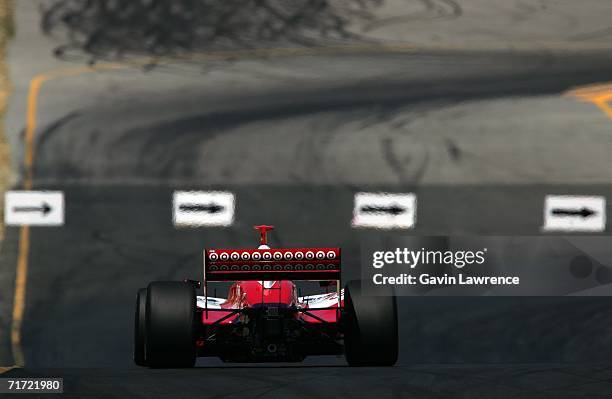 Dan Wheldon driver of the Target Ganassi Racing Dallara Honda, during qualifying for the IRL IndyCar Series Indy Grand Prix of Sonoma on August 26,...