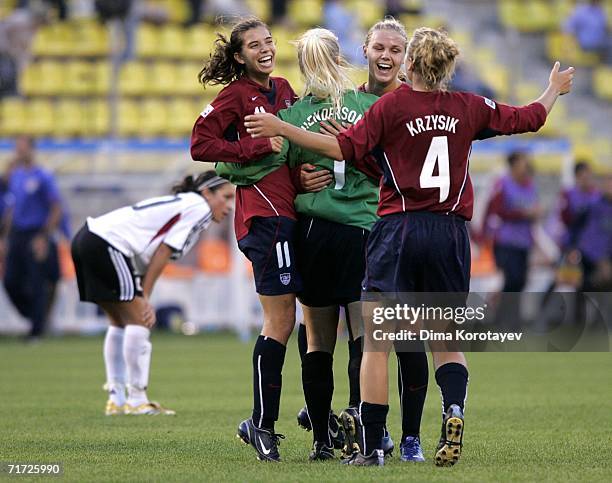 Team of the United State celebrate after winning the FIFA Women's Under 20 World Championships Quarter-final match between the United States and...