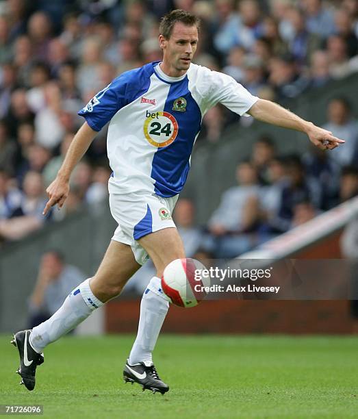 Andre Ooijer of Blackburn Rovers in action during the Barclays Premiership match between Blackburn Rovers and Chelsea at Ewood Park on August 27,...