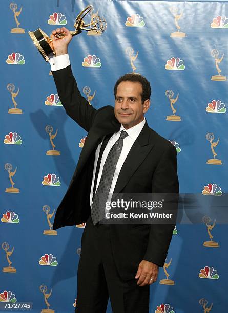 Actor Tony Shalhoub winner of Outstanding Lead Actor in a Comedy Series poses in the press room at the 58th Annual Primetime Emmy Awards at the...