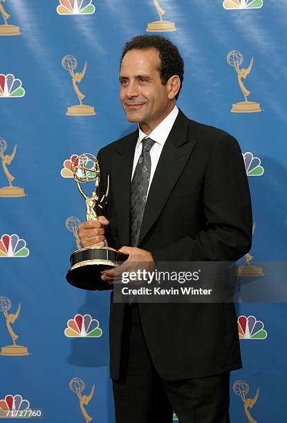 Actor Tony Shalhoub winner of Outstanding Lead Actor in a Comedy Series poses in the press room at the 58th Annual Primetime Emmy Awards at the...