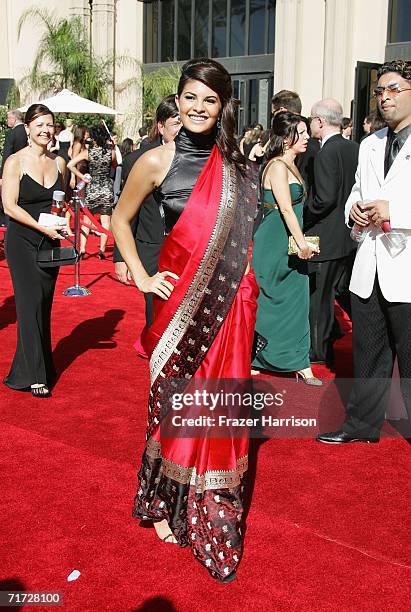 Miss Universe Zuleyka Rivera arrives at the 58th Annual Primetime Emmy Awards at the Shrine Auditorium on August 27, 2006 in Los Angeles, California.